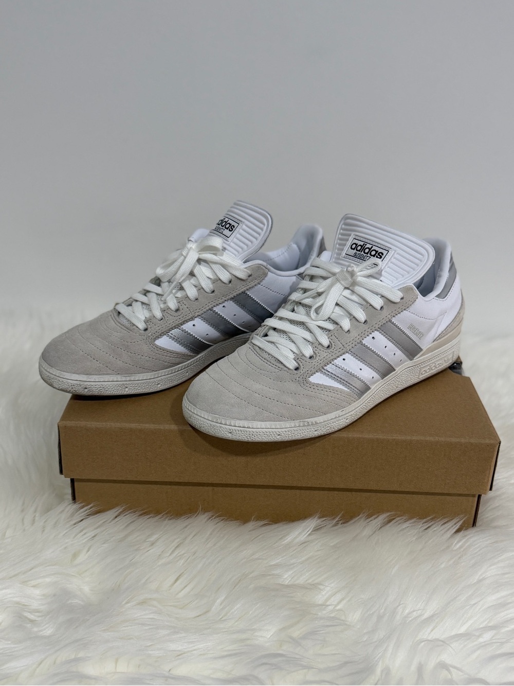 adidas Busenitz White Grey Suede Women’s Sneakers